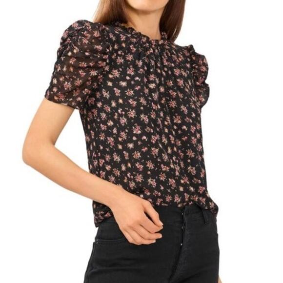 NWT 1.State Romantic Blooms Metallic Floral Blouse Medium - Picture 1 of 9